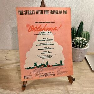 Vintage 1943 The Surrey With the Fringe on Top Sheet Music OKLAHOMA